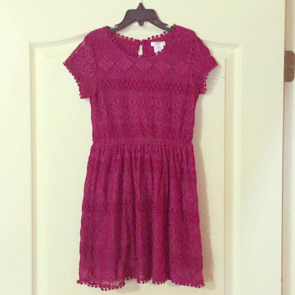 Girls plum dress